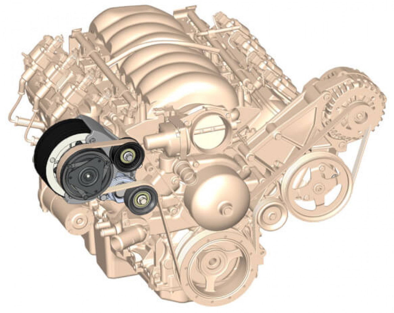 Holley LS High-Mount A/C Accessory Drive Kit - Includes R4 A/C Compressor, Tensioner, & Pulleys-Polished (HOL-220-140P)