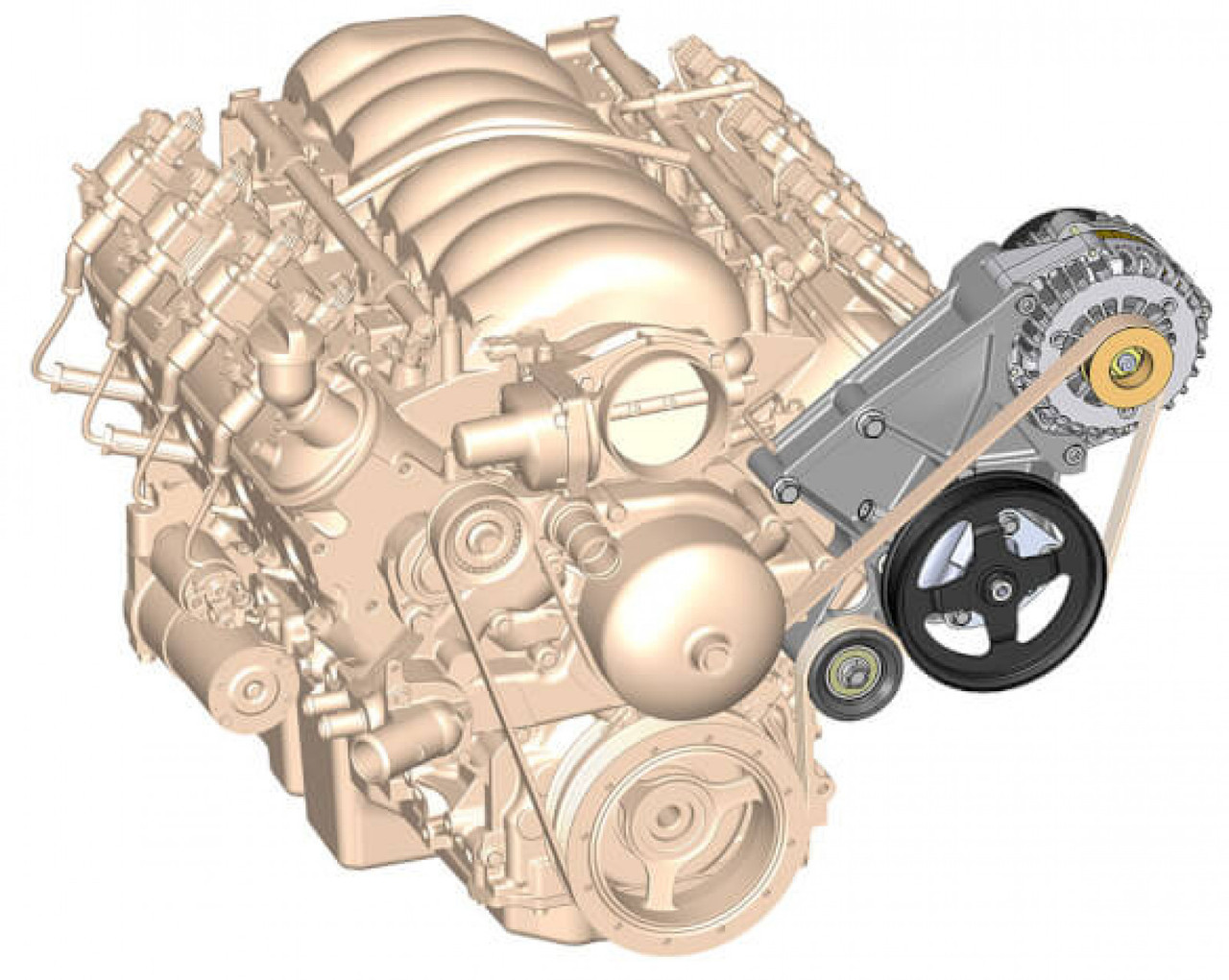 Holley LS/LT High-Mount Alternator & Power Steering Pump Accessory Drive Kit - Driver's Side Bracket-Polished Finish (HOL-220-143P)