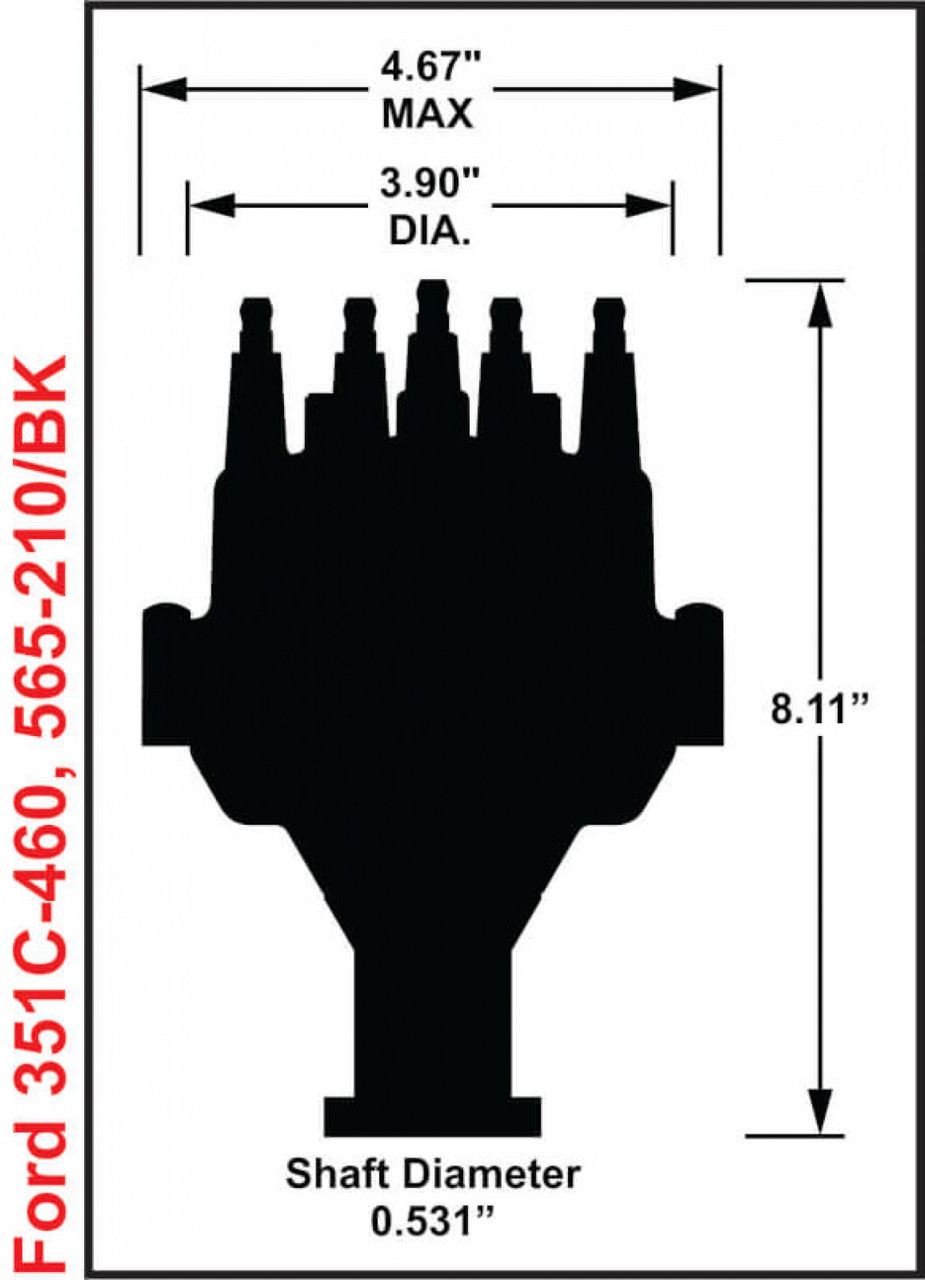 Holley EFI Dual Sync Ford 351C, 400M, 429-460 Distributor, Black (HOE-1565-210BK)