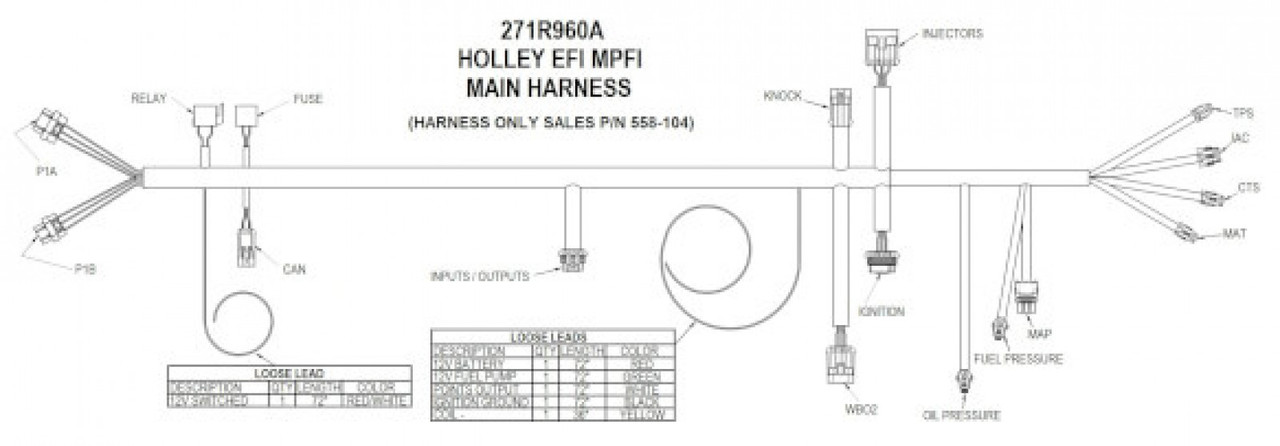 Holley EFI Universal Ford V-8 Harness Kit (HOE-2558-508)