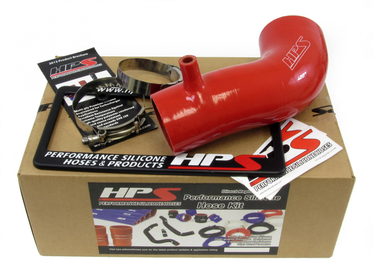 HPS Red Reinforced Silicone Post MAF Air Intake Hose Kit for Honda 12-15 Civic Si (HPS-17838-RED-2)