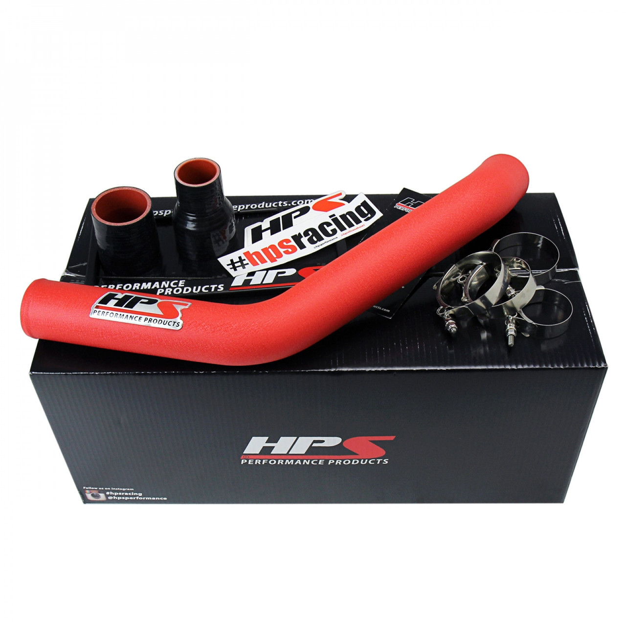 HPS Wrinkle Red 2.5" Upper Intercooler Charge Hot Pipe UICP 17-103WR (HPS-17-103WR)