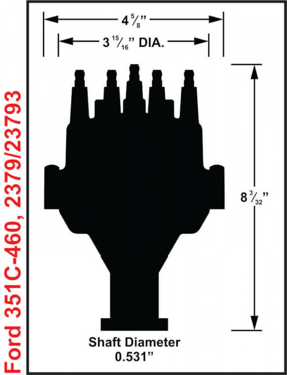 MSD Black, Ford 351C - 460 Dual Sync Distributor (MSD-223793)