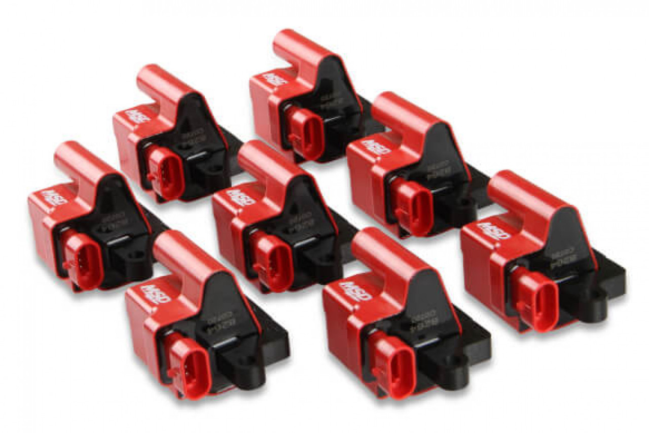 MSD Ignition Coil - GM LS Blaster Series - L-Series Truck Engine - Red - 8-Pack (MSD-282648)