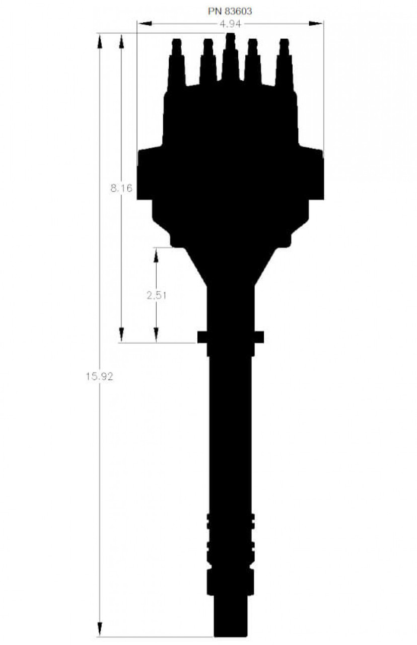 Black Chevy V8 w/Internal Module Distributor (MSD-283603)