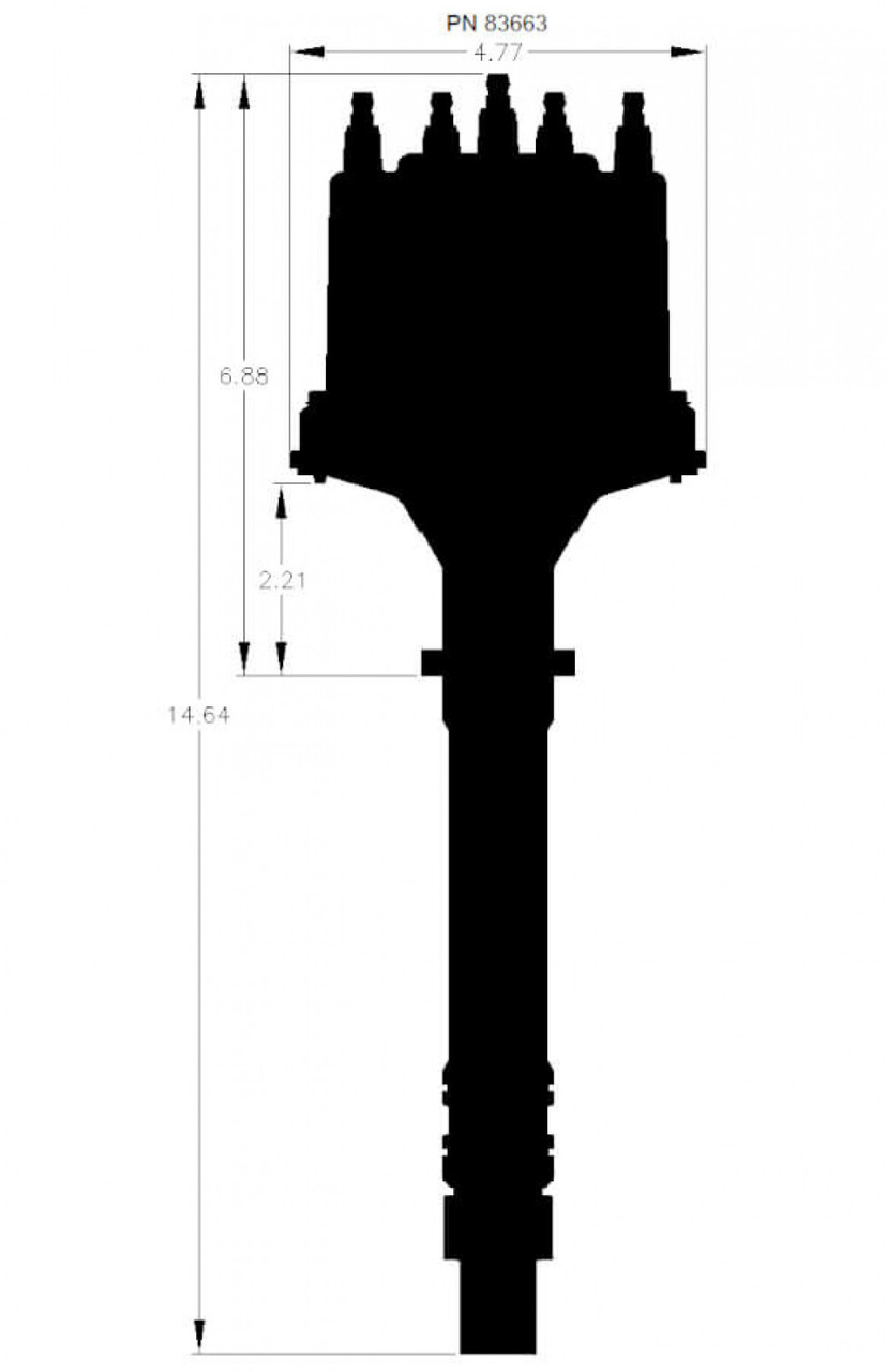 GM Late Model HEI V8 Ext Coil Distributor- Black (MSD-283663)