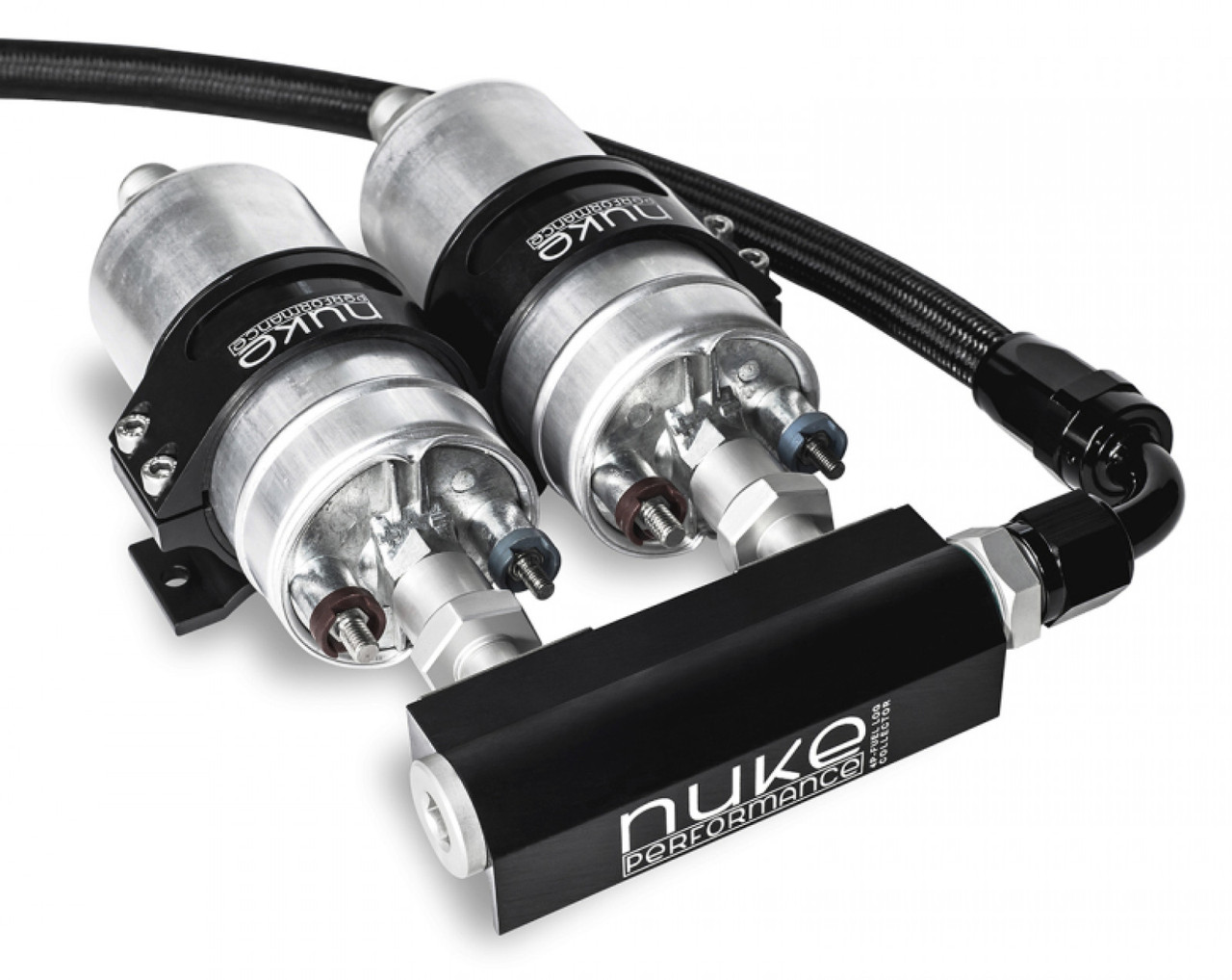 Nuke Performance 4-Port Fuel Log Collector for Dual Walbro GSL392 Fuel Pumps (NUK-10010203)