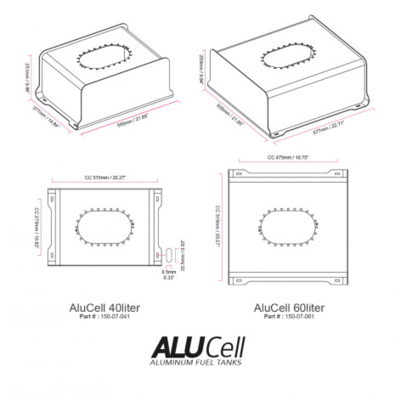 Nuke Performance AluCell Fuel Tank 60 Liter with Nuke Performance CFC Unit (NUK-15007061)