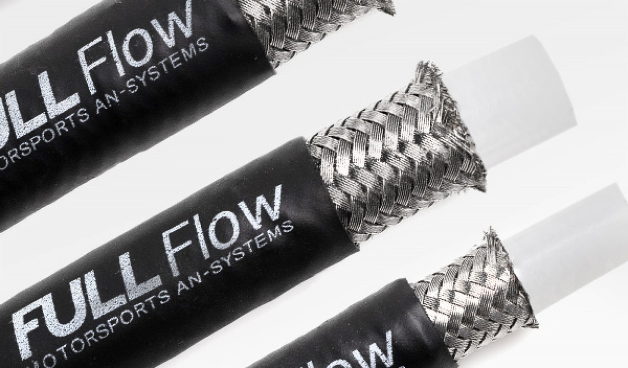 Nuke Performance Black Nylon PTFE Stainless Braided Fuel Hose AN-8, 4 Meter (NUK-820-02-408)