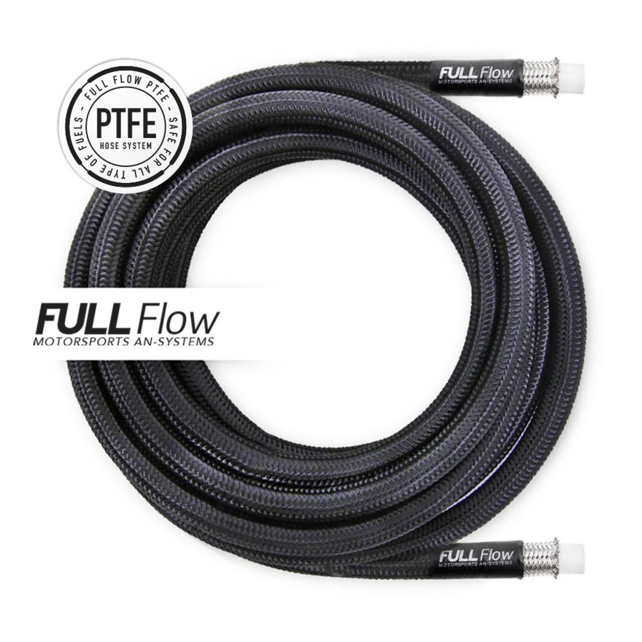 Nuke Performance Black Nylon PTFE Stainless Braided Fuel Hose AN-8, 4 Meter (NUK-820-02-408)