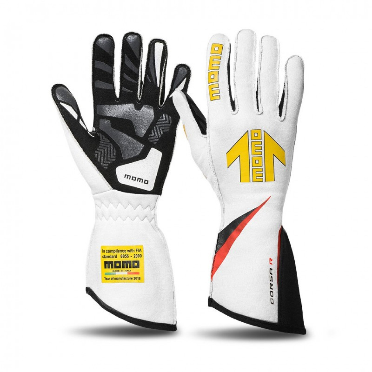Momo Corsa R White Racing Gloves Size 9 (MOM--GUCORSAWHT09)
