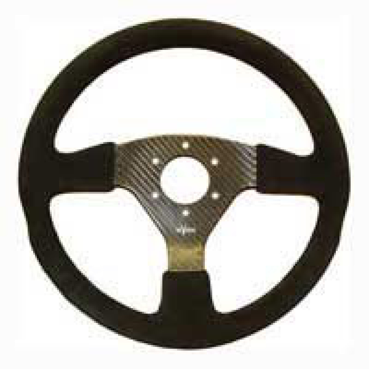 Reverie Rally 330 Carbon Steering Wheel - MOMO/Sparco/OMP Drilled, Alcantara Trimmed (REV-R01SH0037)
