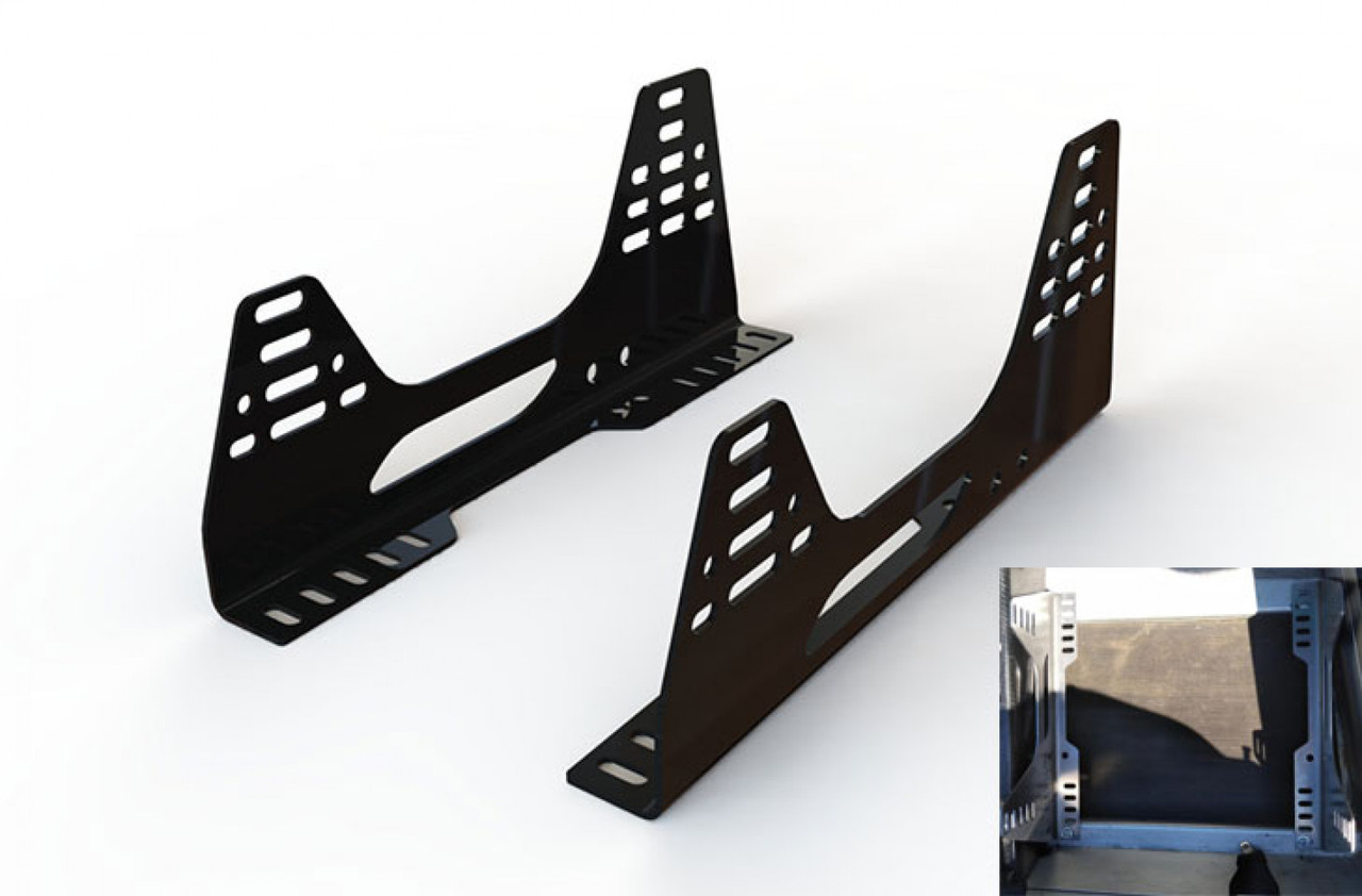 Reverie Universal 'L-Shaped' Seat Subframe Mounts - Pair, Satin Black Powder Coated, 3mm Steel (REV-R01SI6212)