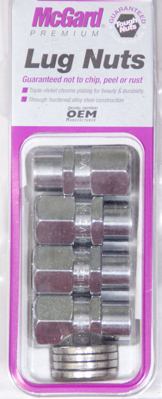 McGard Hex Lug Nut (Drag Racing Short Shank) M12X1.5 / 13/16 Hex / 1.6in. Length (4-Pack) - Chrome - 60129