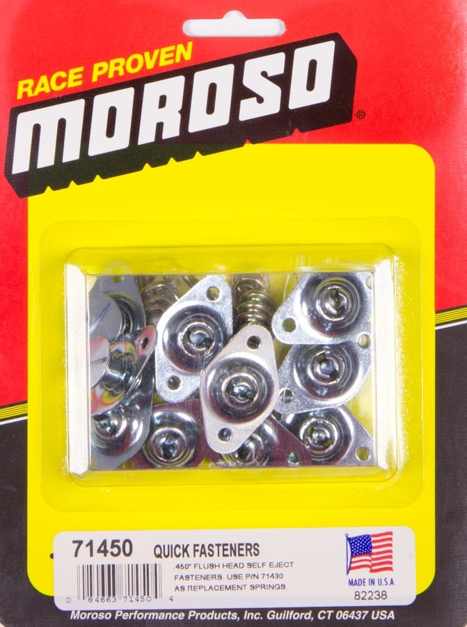 Moroso Quick Fastener - Self Ejecting - 5/16in x .450in - Steel - 10 Pack - 71450