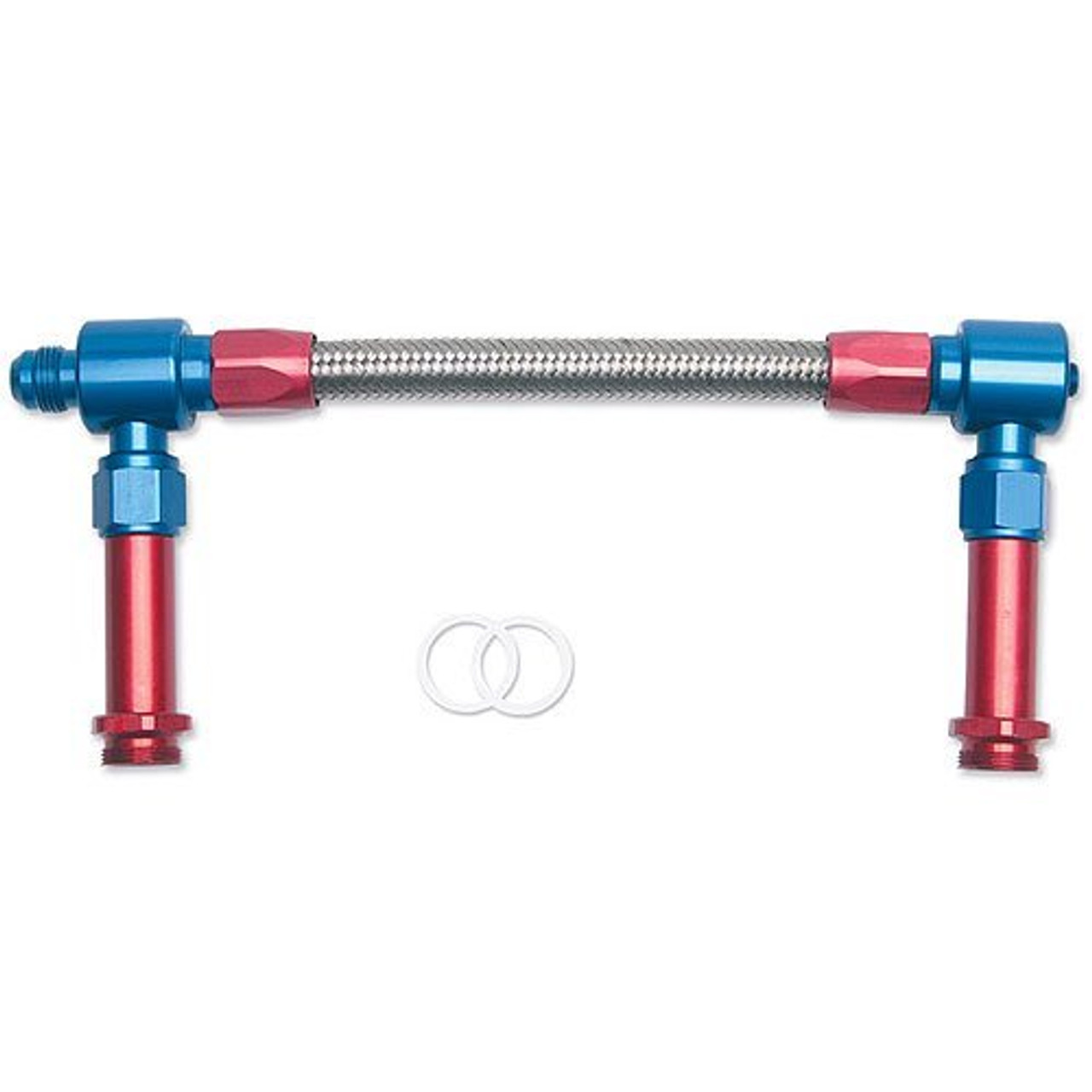 Russell Performance -8 AN to -8 AN ProFlex Holley 4500 Dual Inlet Carb Kit (Red/Blue) - 641140