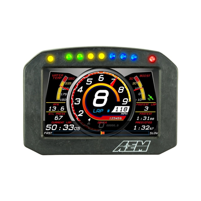 AEM CD-5LG Carbon Logging Flush Digital Dash Display w/ Internal 20Hz GPS & Antenna - 30-5603F Photo - out of package