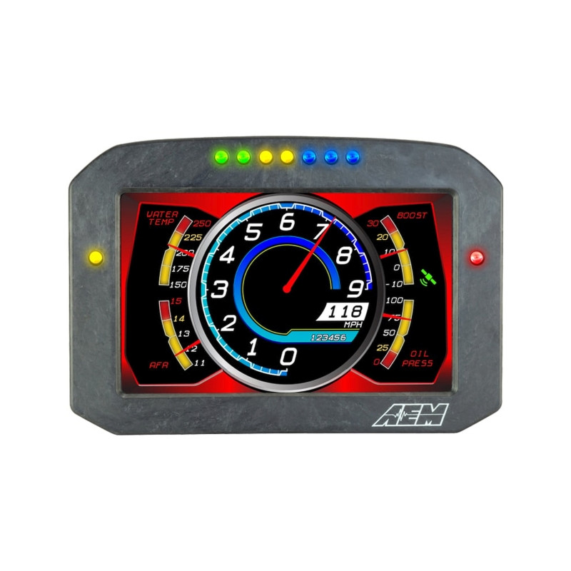 AEM CD-7G Carbon Flush Digital Dash Display w/ Internal 20Hz GPS & Antenna - 30-5702F Photo - out of package