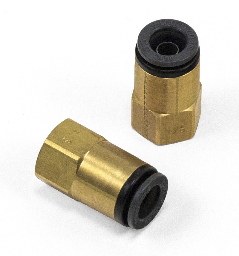 Air Lift Straight Female - 1/8in FNPT x 1/4in PTC For 1/8in MNPT Leader Lines SMC# KV2F11-34 - 21994 Photo - Primary