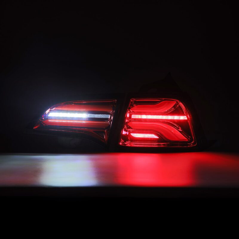AlphaRex 17-22 Tesla Model 3 PRO-Series LED Tail Lights Red Smoke w/Seq Sig - 601020 User 3