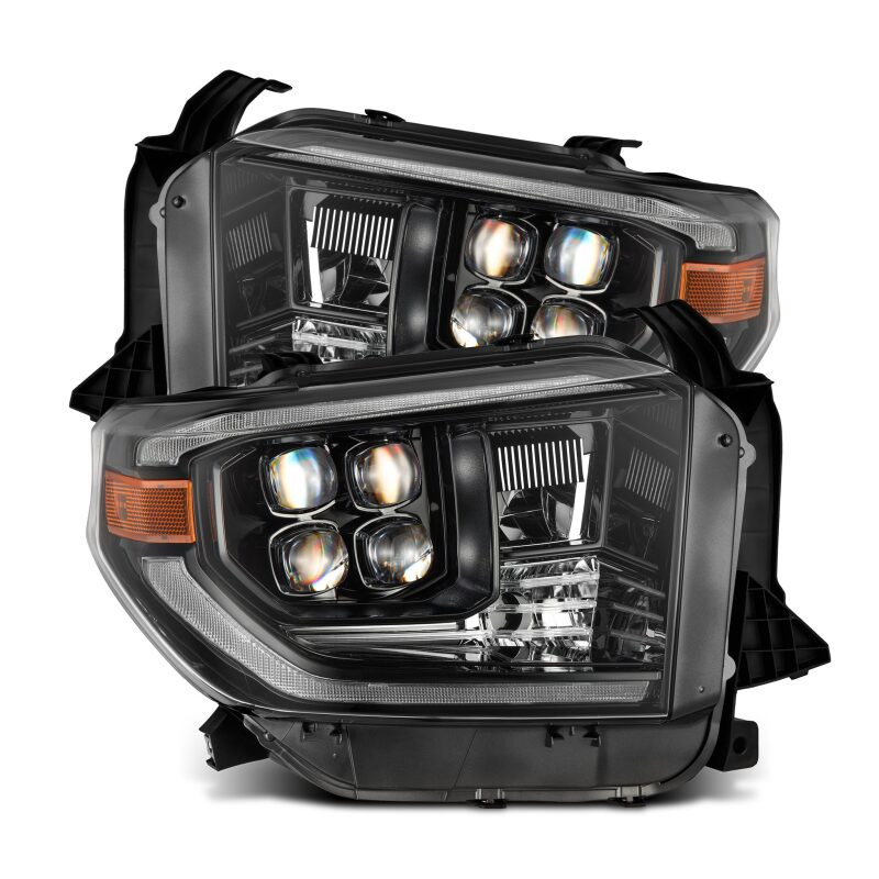 AlphaRex 14-21 Toyota Tundra NOVA-Series LED Proj Headlights Alpha-Blk w/Actv Light & Seq. Sig + DRL - 880832 Photo - Primary