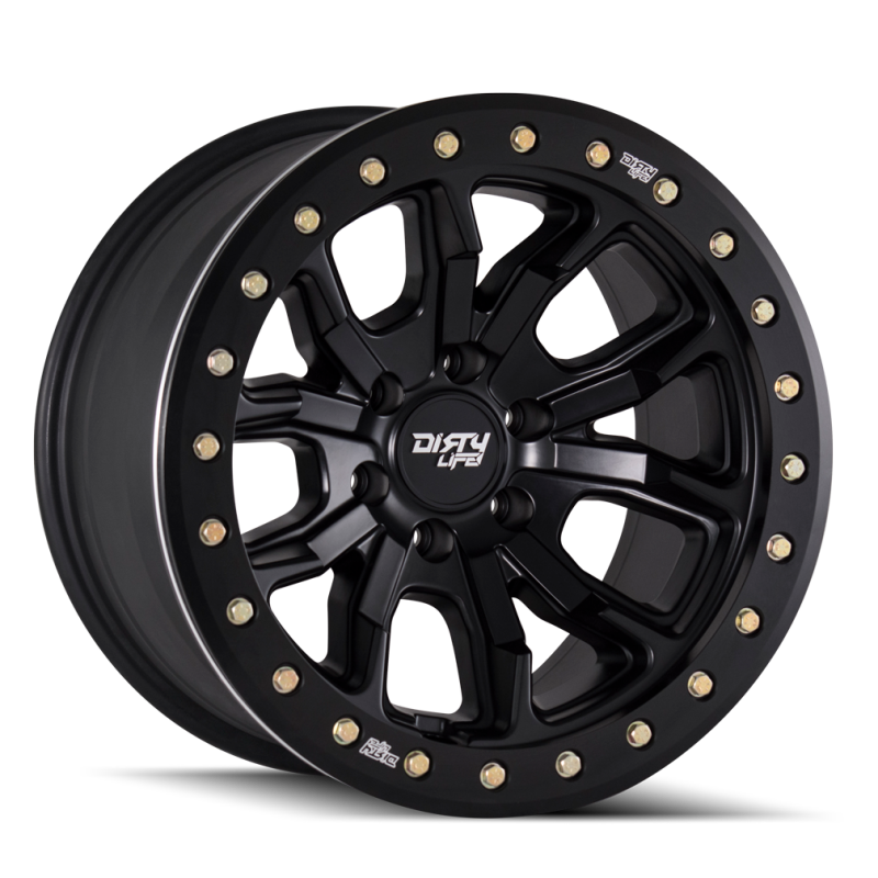 Dirty Life 9303 DT-1 17x9 / 5x127 BP / -38mm Offset / 78.1mm Hub Matte Black Wheel - Beadlock - 9303-7973MB38 Photo - Primary