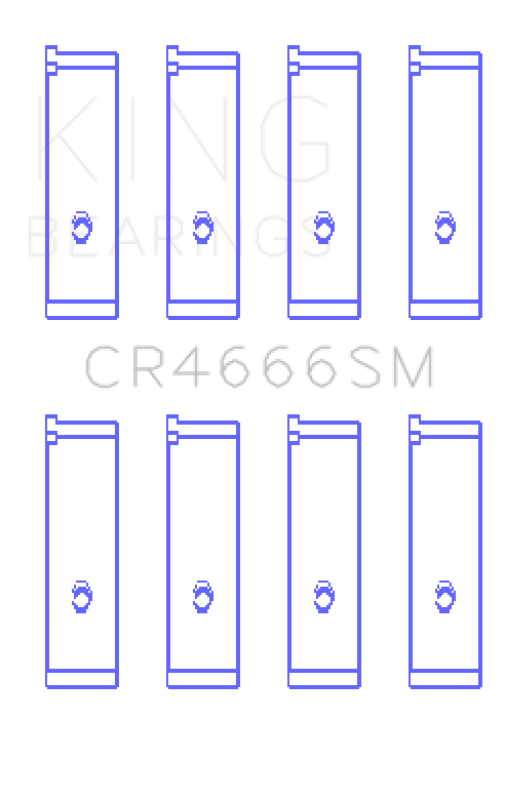 King Engine Bearings Toyota 1TR-FE/ 2TR-FE (Size 0.05) Connecting Rod Bearing Set - CR4666SM0.5 Photo - Primary