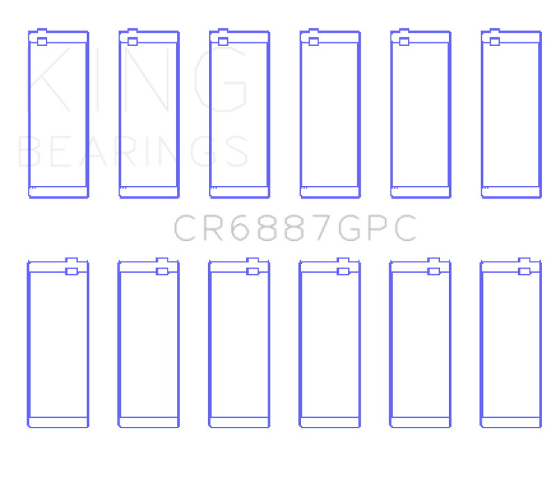 King Engine Bearings Toyota Supra B58 Connecting Rod Bearing Set - Size +0.26mm - CR6887GPC.026 Photo - Primary