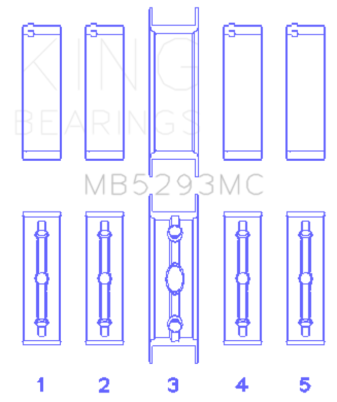 King Engine Bearings GM Vortec /LS-Series Gen III IV V Main Bearing Set - MB5293MC Photo - Primary