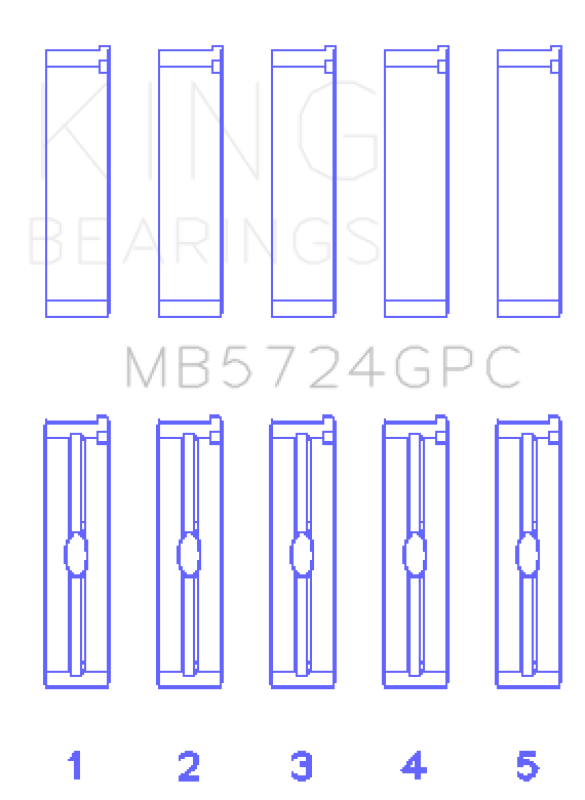 King Engine Bearings General Motors Duramax Diesel (Size 0.26) Main Bearing Set - MB5724GPC.026 Photo - Primary