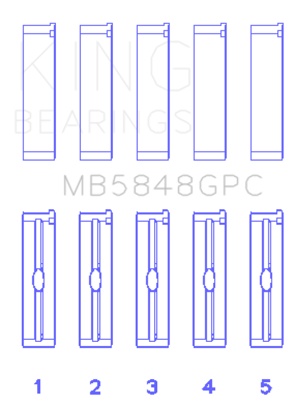 King Engine Bearings General Motors Duramax Diesel 0.040in O/S Coated Main Bearing Set - MB5848GPC Photo - Primary