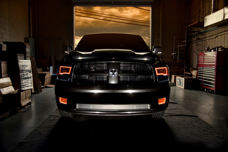 Oracle 09-17 RAM 1500 TRX Quad Pre-Assembled Headlights Blk Housing - w/ BC1 Controller - 7121-335 Photo - lifestyle view