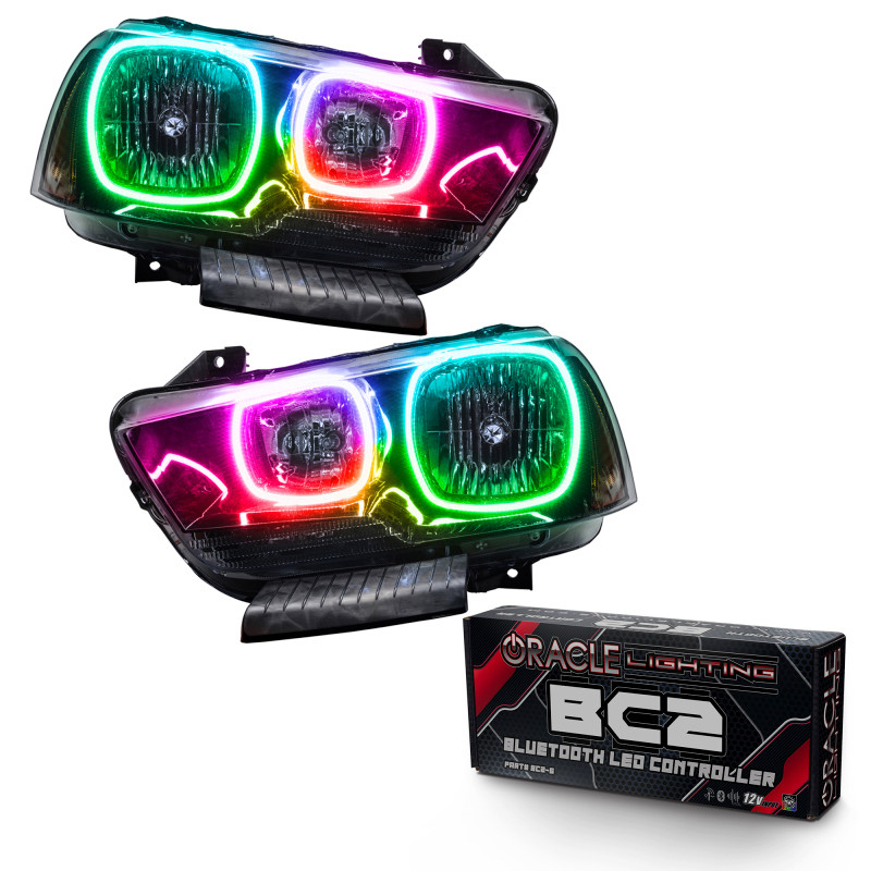 Oracle 11-14 Dodge Charger SMD HL (Non-HID) - ColorSHIFT w/ BC1 Controller - 7123-335 Photo - Primary
