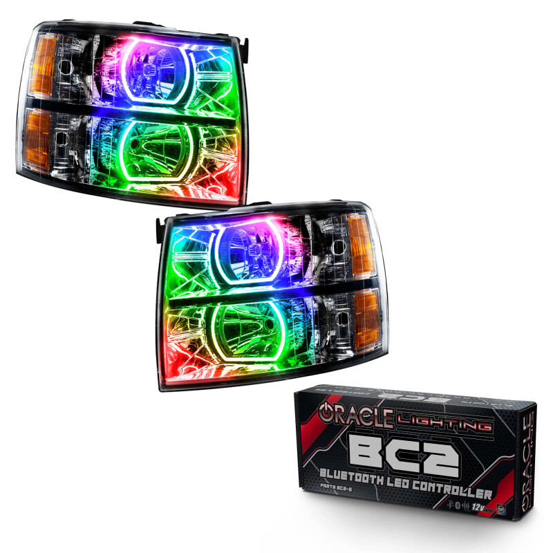 Oracle 07-13 Chevrolet Silverado SMD HL - Black - Square - ColorSHIFT w/ BC1 Controller - 8189-335 Photo - Primary