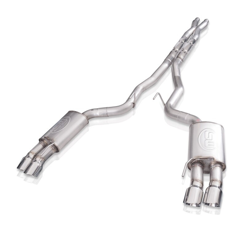 Stainless Works 18-21 Ford Mustang GT 3in Legend Series Catback X-Pipe w/Quad Tips w/o Active Valves - M18CBXFCL Photo - Primary