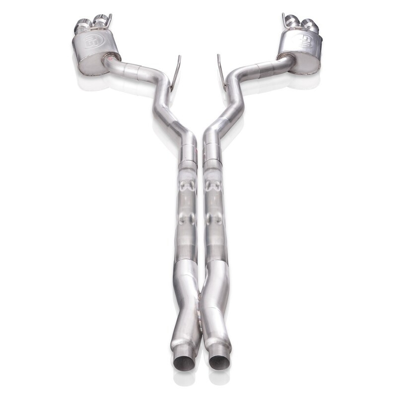 Stainless Works 18-21 Ford Mustang GT 3in Legend Series Catback X-Pipe w/Quad Tips w/o Active Valves - M18CBXFCL Photo - Unmounted