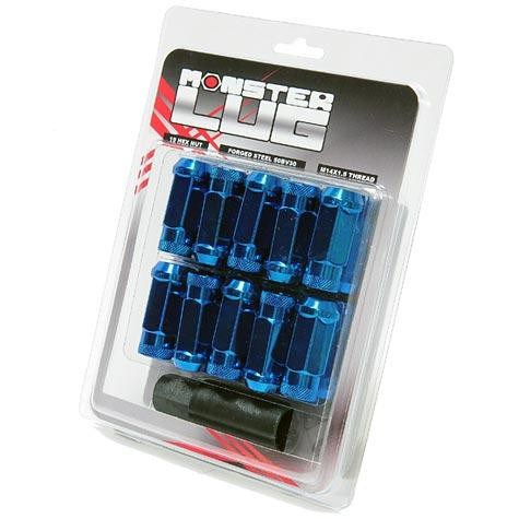 Wheel Mate Monster Open End Lug Nut Set of 20 - Blue 14x1.50 - 33006U Photo - Primary