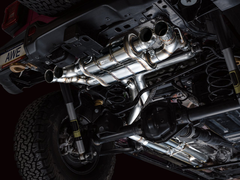 AWE 21+ Wrangler 392 Switchpath Cat-Back Exhaust- Quad BashGuards - 3025-41392 Photo - Mounted