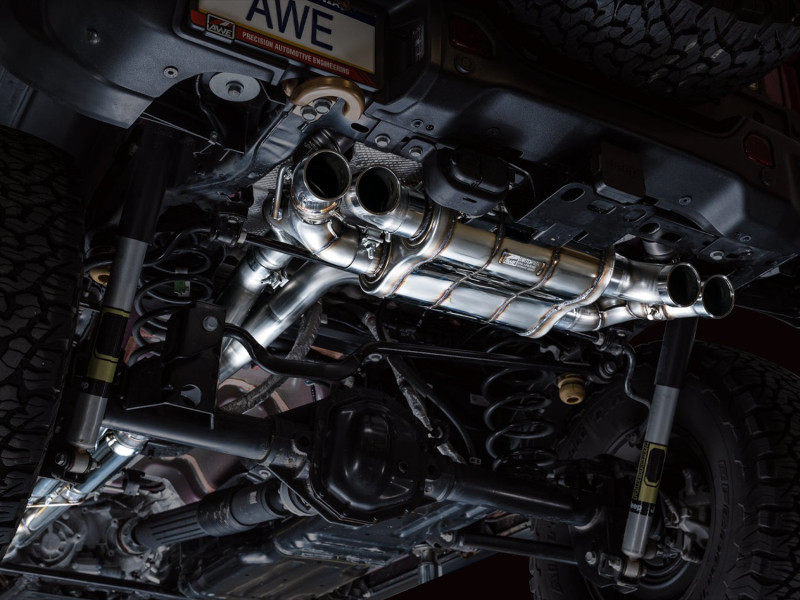 AWE 21+ Wrangler 392 Switchpath Cat-Back Exhaust- Quad BashGuards - 3025-41392 Photo - Mounted