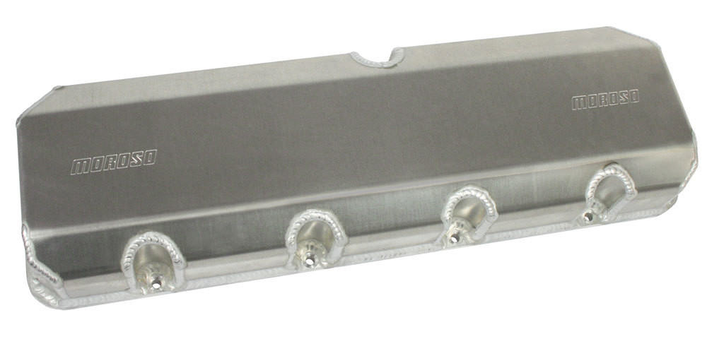 Moroso 18 Deg Style Edelbrock Cyl Head Fabricated Aluminum Billet Rail 3in Tall Valve Cover - 68464