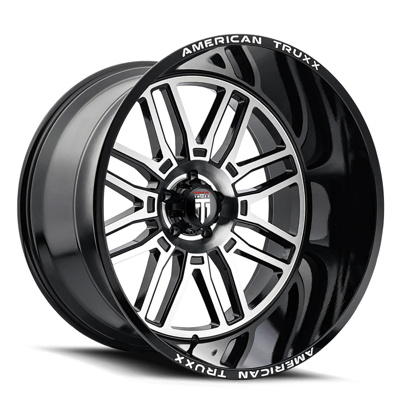 American Truxx AT1915 Restless 24x14 / 6x135 BP / -76mm Offset / 87.1mm Hub Gls Blk Mach Wheel - AT1915-24436BM Photo - Primary