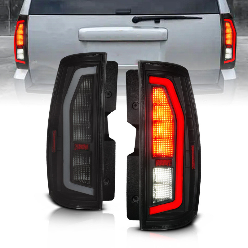 Anzo 07-14 Chevrolet Suburban / 07-14 GMC Yukon Black Full LED Tail Light Plank Style w/ Smoke Lens - 311488 Photo - Primary
