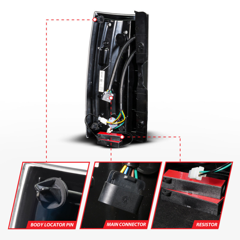 Anzo 07-14 Chevrolet Suburban / 07-14 GMC Yukon Black Full LED Tail Light Plank Style w/ Smoke Lens - 311488 Photo - Unmounted