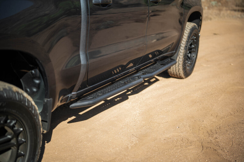 DV8 Offroad 19-24 GMC Sierra 1500 Crew Cab OE Plus Side Steps - Black Steel - SRCS1-01 Photo - out of package