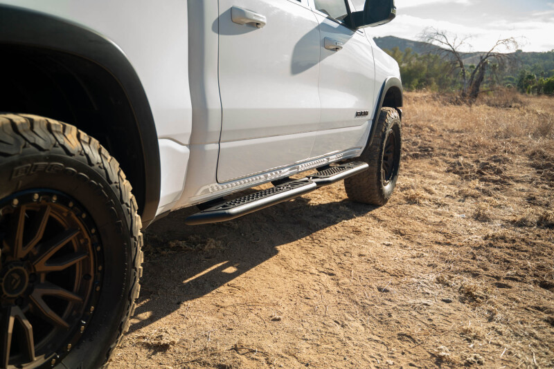 DV8 Offroad 19-25 RAM 1500 Crew Cab OE Plus Side Steps - Black Steel - SRDR1-01 Photo - out of package