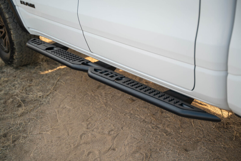 DV8 Offroad 19-25 RAM 1500 Crew Cab OE Plus Side Steps - Black Steel - SRDR1-01 Photo - out of package