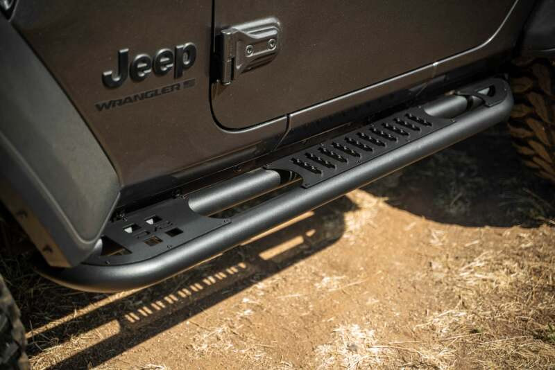 DV8 Offroad 2018+ Jeep Wrangler JL 2-Door Bolt-On OE Plus Side Steps - SRJL-10 Photo - out of package