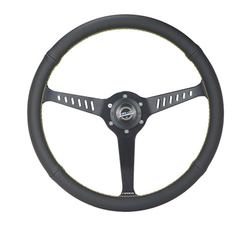 NRG Reinforced Steering Wheel (380mm/1in. Deep) Perforated Leather and Yellow Stitching - RST-380-STL-Y User 1
