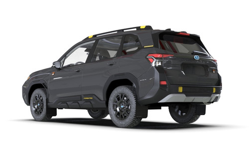 Rally Armor 2026 Subaru  Forester Wilderness Black UR Mud Flap w/Dark Grey Logo - MF152-UR-BLK-DGRY User 1