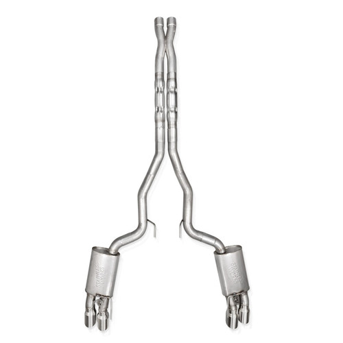 Stainless Works 2024 Mustang GT Catback Quad Tips Legend Sound X-Pipe Factory Connect Exhaust - M24QUADXFCL Photo - Primary